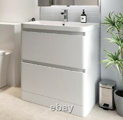 Bathroom Vanity Unit Basin Storage Cabinet Toilet WC Soft Close Furniture White