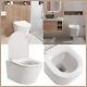 Bathroom Wc Toilet Pan Ceramic Wall Hung Rimless White With Soft Close Seat