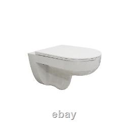 Bathroom Wall Hung Toilet Pan With Soft Close Seat WC1.14 M Concealed Cistern