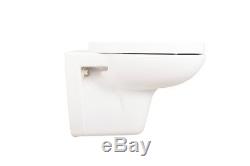 Bathroom Wall Mounted WC Toilet & Frame + Cistern + Soft Close Seat Ancona