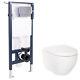 Bathroom Wall Mounted Wc Toilet With Frame + Concealed Cistern + Soft Close Seat