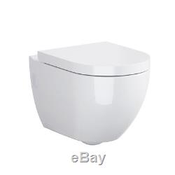 Bathroom Wall Mounted WC Toilet with Frame + Concealed Cistern + Soft Close Seat