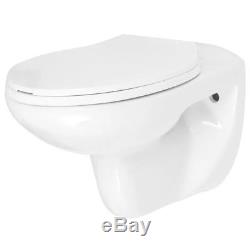 Bathroom Wall Mounted WC Toilet with Frame & Concealed Cistern & Soft Close Seat
