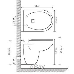 Bathroom Wall Mounted WC Toilet with Frame & Concealed Cistern & Soft Close Seat
