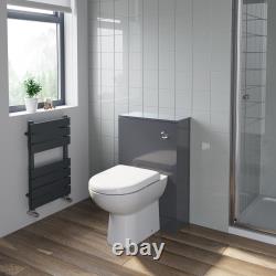 Bathroom White Grey Concealed Cistern Furniture Unit WC BTW Back To Wall