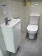 Bathroom/toilet Slim Wall Hung Unit White Gloss With Sink And Tap New