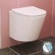Bathrooms Cesar Modern Wall Hung Rimless Toilet Round Pan & Slim Soft Close Seat
