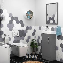 Bathrooms Elena Modern Wall Hung Rimless Toilet Round Pan & Slim Soft Close Seat