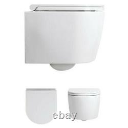 Bauhaus Pier Wall Hung Compact / Small Rimless WC and soft close seat