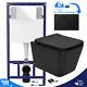 Black Square Rimless Wall Hung Toilet & 1.12m Concealed Wc Cistern Frame Plate