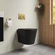 Black Wall Hung Rimless Toilet With Soft Close Seat Cistern Bun/beba 25861/84509