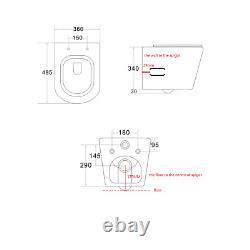 Black Wall Hung Rimless Toilet with Soft Close Seat Cistern BUN/BeBa 25861/84509