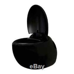 Black Wall Hung Toilet Egg-shaped Concealed Cistern Bathroom Toilet Furniture