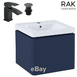 Blue 500 Wall Hung Mounted Basin Sink Vanity Unit 1 Drawer Bathroom Cabinet