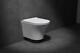 Brand New Modern Wall Hung D Shape Ceramic Round Rimless Toilet