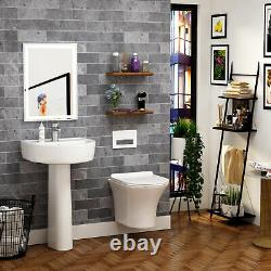 Breeze Wall Hung Rimless Toilet & Seat, Square Button Concealed WC Cistern Frame