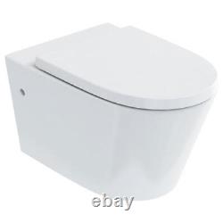 Britton Sphere Rimless Wall Hung Toilet 520mm Projection Soft Close Seat