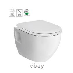 CREAVIT Concealed Wall Hung Toilet Pan Soft Close Seat Flush Plate Cistern Frame