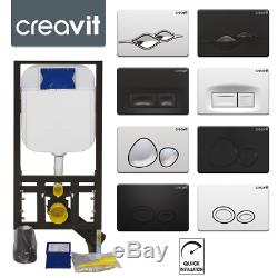 CREAVIT Concealed Wall Hung Toilet WC Adjustable Cistern Frame & Flush Plate