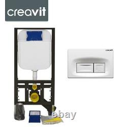 CREAVIT Concealed Wall Hung Toilet WC Adjustable Cistern Frame & Flush Plate