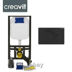 CREAVIT Concealed Wall Hung Toilet WC Adjustable Cistern Frame & Flush Plate