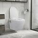 Ceramic Rimless Toilet With Bidet Function Soft Close Seat Wall Hung White