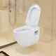 Ceramic Toilet Wc Wall Hung Mounted Bathroom Cloakroom White Soft Close Seat New