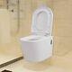 Ceramic Wc Toilet Pan With Seat Back To Wall Hung Suspended Bathroom White/black