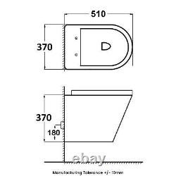 Cesar Wall Hung Rimless Toilet Ceramic & Seat Round Button Cistern Frame