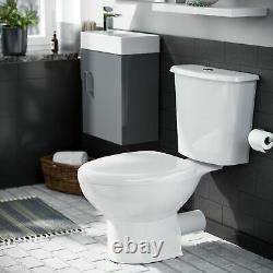 Cloakroom 400 Grey Vanity Basin Sink 1 Door Cabinet Wall Hung and Toilet Warder