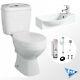 Cloakroom Bathroom Suite With Close Coupled Toilet Wall Hung Wash Basin Sink