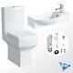 Cloakroom Bathroom Suite With Close Coupled Toilet And Wall Hung Wash Basin Sink