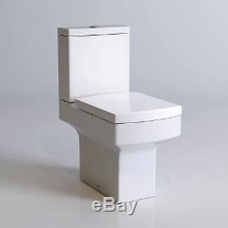 Cloakroom Bathroom Suite with Square Toilet & Rectangle Wall Hung Basin