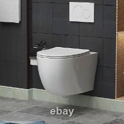 Cloakroom Suite 400mm 1 Door Gloss White Wall Hung Vanity Unit & Abacus Toilet