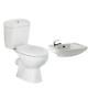 Cloakroom Suite Toilet Wc Withseat + G4k Basin Compact Corner Wall Hung White Tap