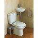 Cloakroom Suite With Toilet & Wall Hung Sink With Mixer Tap+pop Up Waste