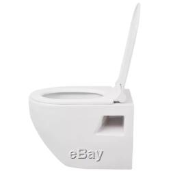 Close Coupled Bathroom Wall Hung Toilet WC White Ceramic Soft Close Seat Pan