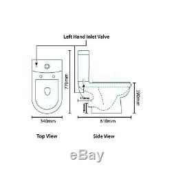 Close Coupled Toilet & Wall Hung Basin Cloakroom Bathroom 2 Piece Suite Round