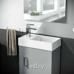 Compact 400 Cloakroom Basin Sink Vanity Unit Wall Hung with WC Toilet Warder