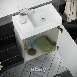 Compact 400 Cloakroom Basin Sink Vanity Unit Wall Hung with WC Toilet Warder