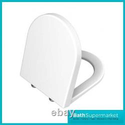 Compact Short Projection Square Wall Hung Toilet WC Pan & Soft Close Seat 480cm
