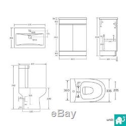 Compact Wall Hung Vanity Unit with Basin & Close Coupled Toilet Tap & Waste