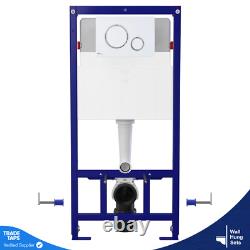 Concealed 1.12m Wall Hung Cistern Frame Adjustable WC Unit & Modern Flush Plate