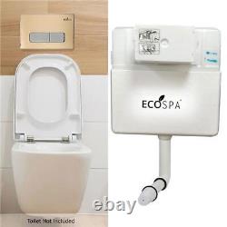 Concealed Cistern Dual Flush Toilet WC Hidden Unit Wall Hung Gold Button