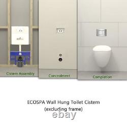 Concealed Cistern Dual Flush Toilet WC Hidden Unit Wall Hung Stainless Steel But