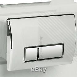 Concealed Cistern WC Universal Frame Wall Hung Toilet Chrome Flush Push Button
