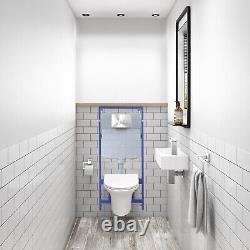 Concealed Cistern with 1170mm Wall Hung Toilet Frame and Ch BUN/BeBa 26132/77216