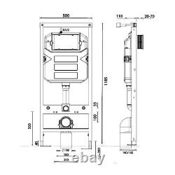 Concealed Toilet Cistern Dual Flush WC Hidden Unit Wall Hung WRAS