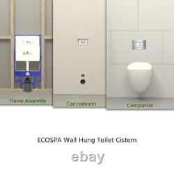 Concealed Toilet Cistern Wall Hung Back to Wall Frame Dual Flush Chrome Button