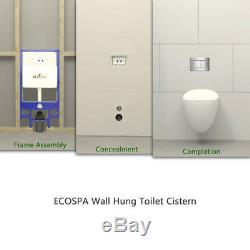 Concealed WC Wall Hung Toilet Cistern Frame Stainless Steel Eco Dual Flush